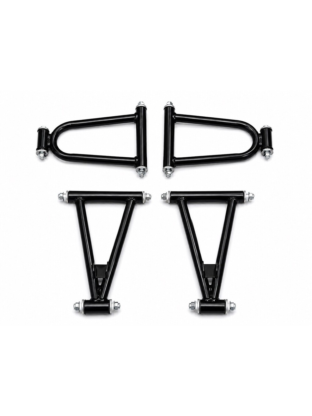 Front Upper Lower A-Arm Suspension Set ATV Quad Go Kart 4PC Black